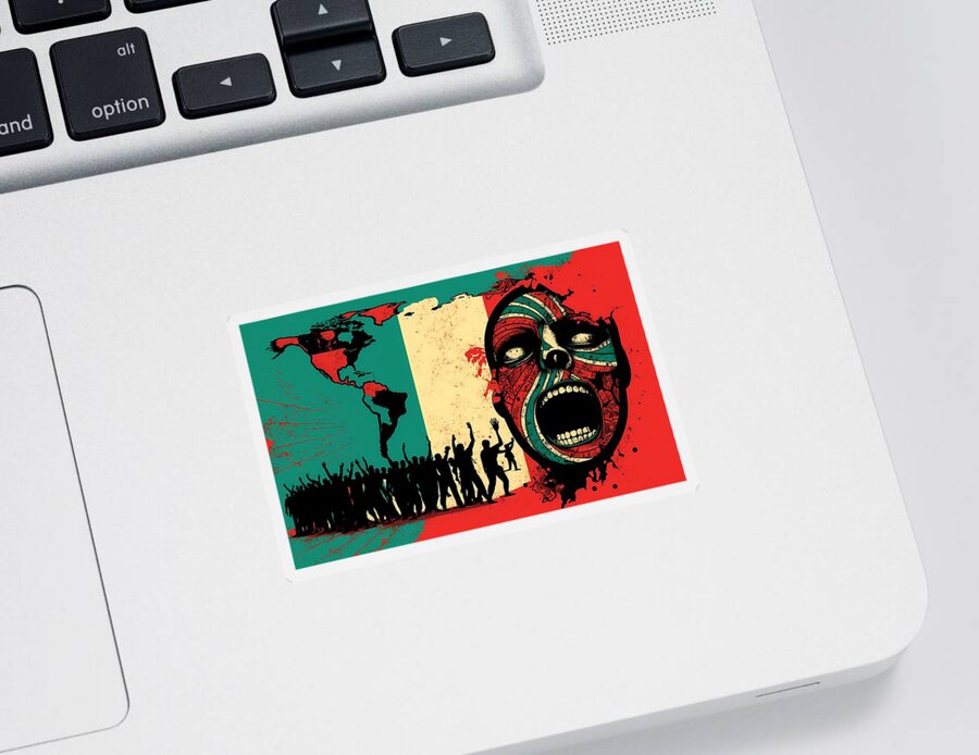Deception Sticker featuring the digital art The Charade of Equal by Caito Junqueira