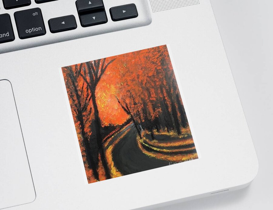 Landscape Sticker featuring the painting The Devil's Pathway by Denise Morgan