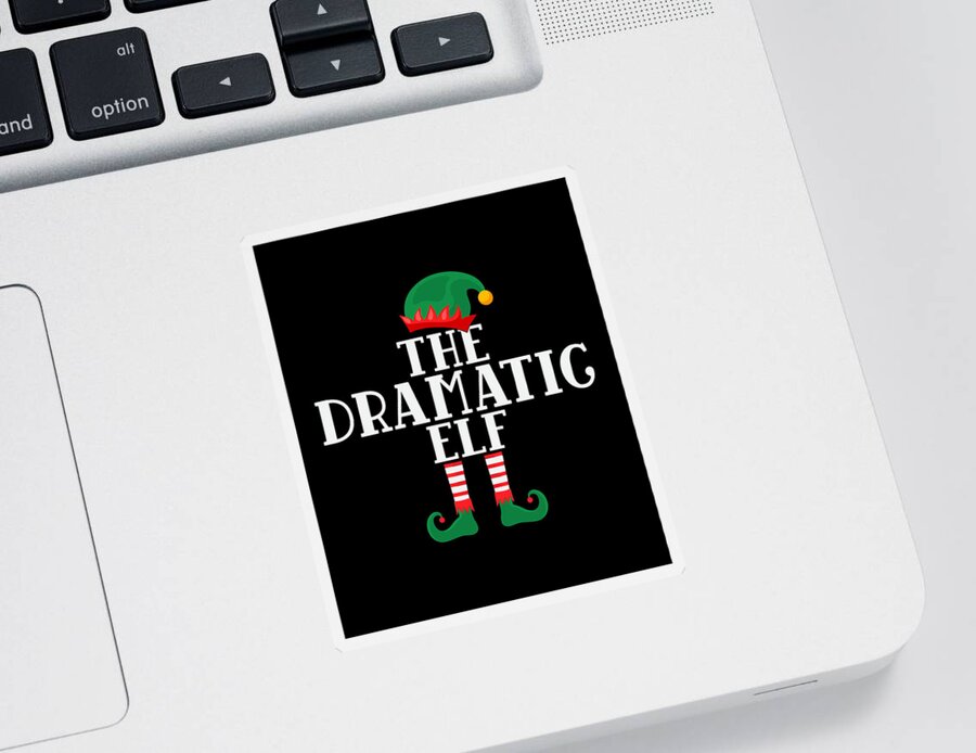 Dramatic Sticker featuring the digital art The Dramatic Elf Funny Christmas by Me