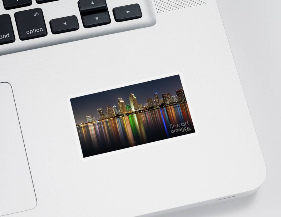 California Sticker featuring the photograph The Ever Colorful San Diego Skyline by David Levin