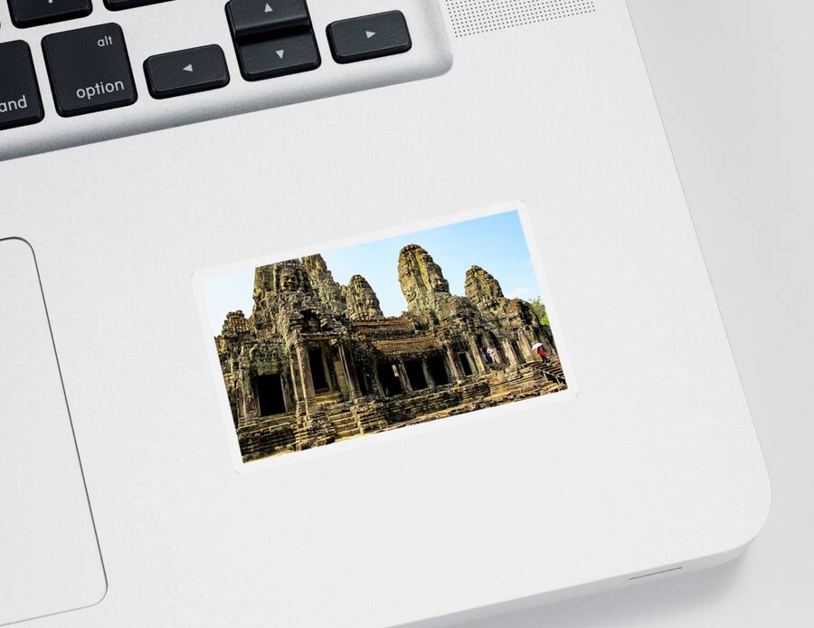Cambodia Sticker featuring the photograph The Fallen Empire - Bayon Temple, Angkor Wat. Cambodia by Earth And Spirit
