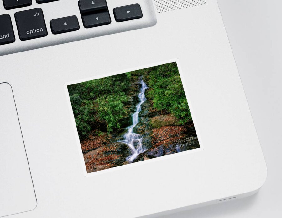 Dukes Creek Sticker featuring the photograph The Falls at Dukes Creek by Nick Zelinsky Jr
