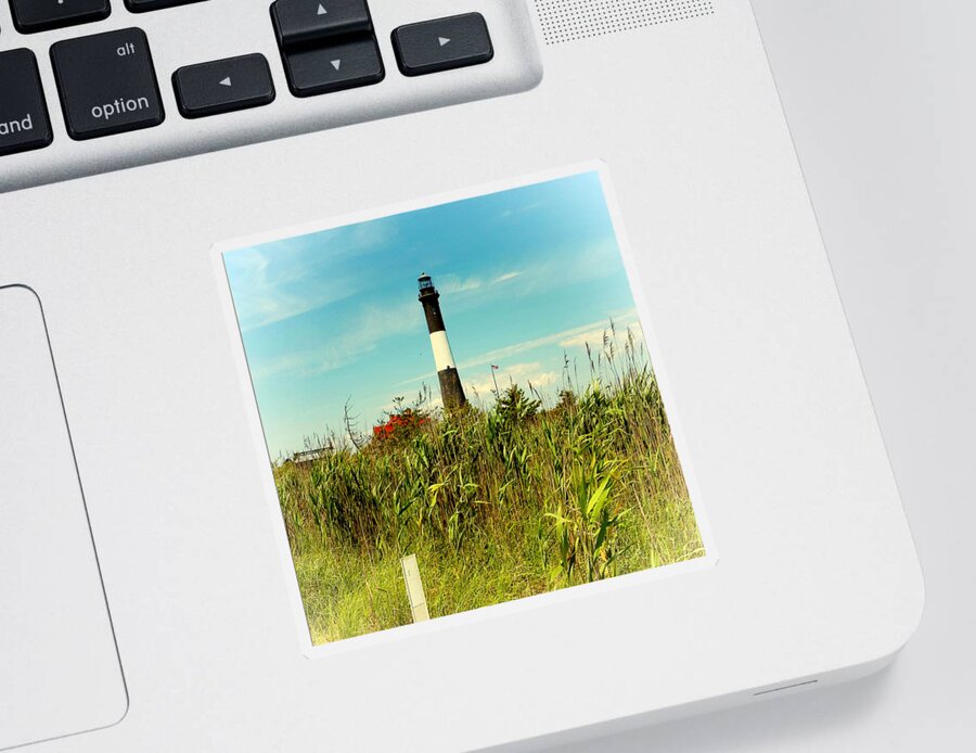 Lighthouse Sticker featuring the photograph The Fire Island Lighthouse in the Fall by Stacie Siemsen