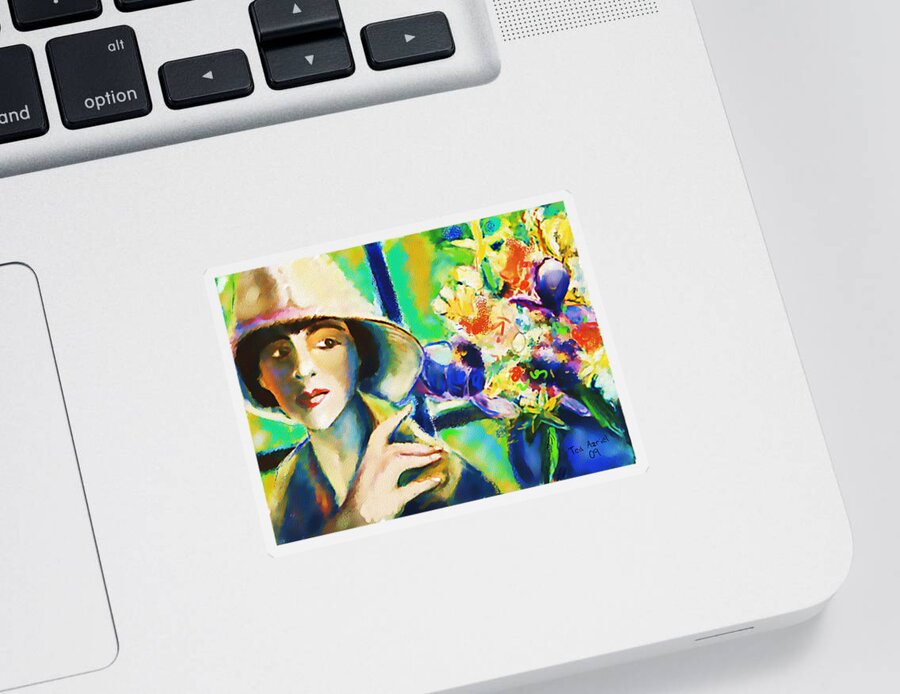 Floral Art Painting Sticker featuring the digital art The Floral Arranger by Ted Azriel