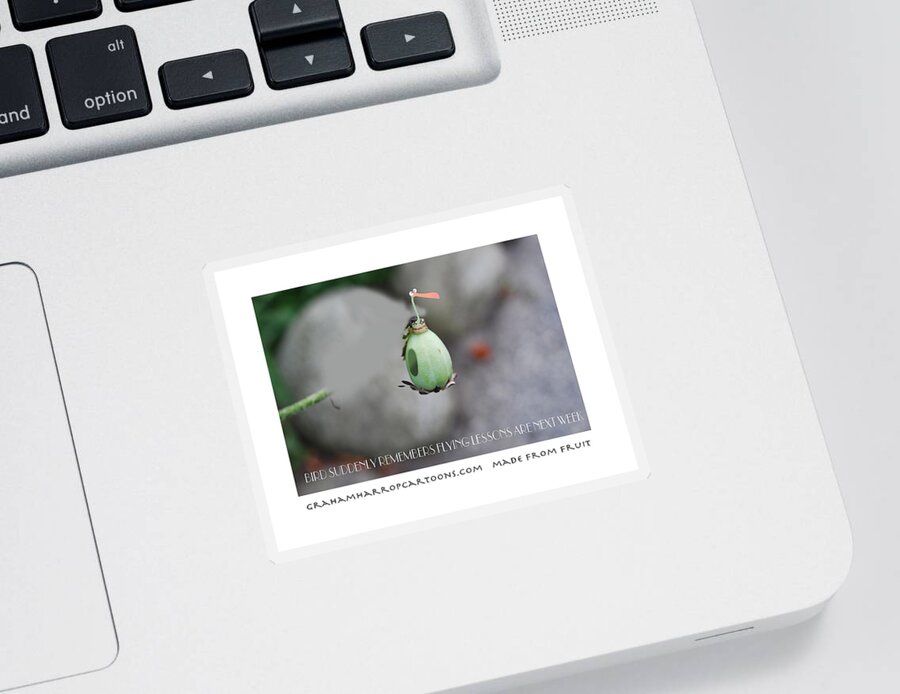 Birds Sticker featuring the digital art The Flying Lesson by Graham Harrop