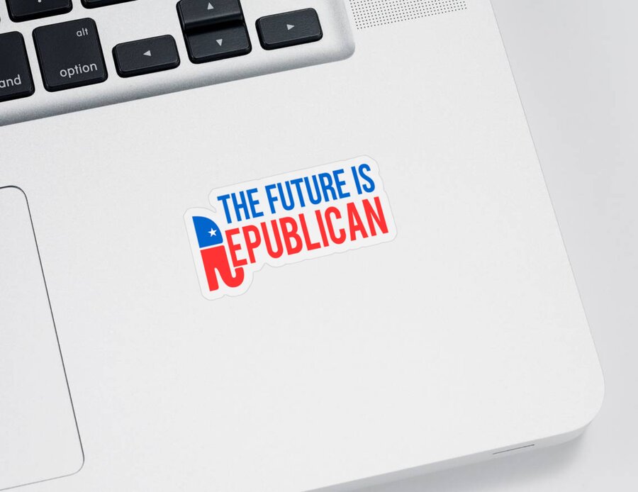 Funny Sticker featuring the digital art The Future is Republican by Flippin Sweet Gear