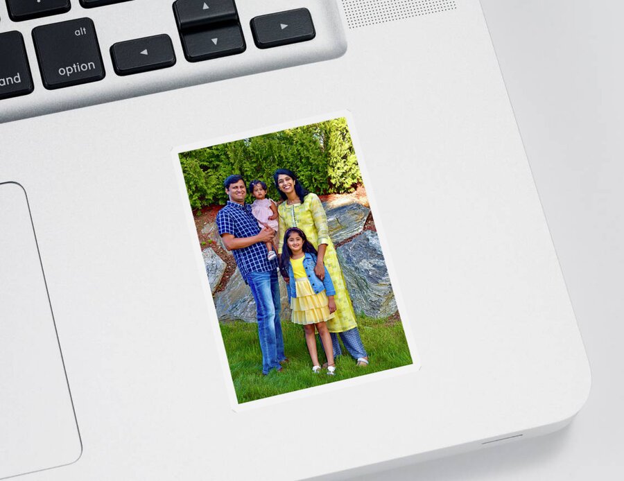 Family Sticker featuring the photograph The G. Kumar Family by Monika Salvan