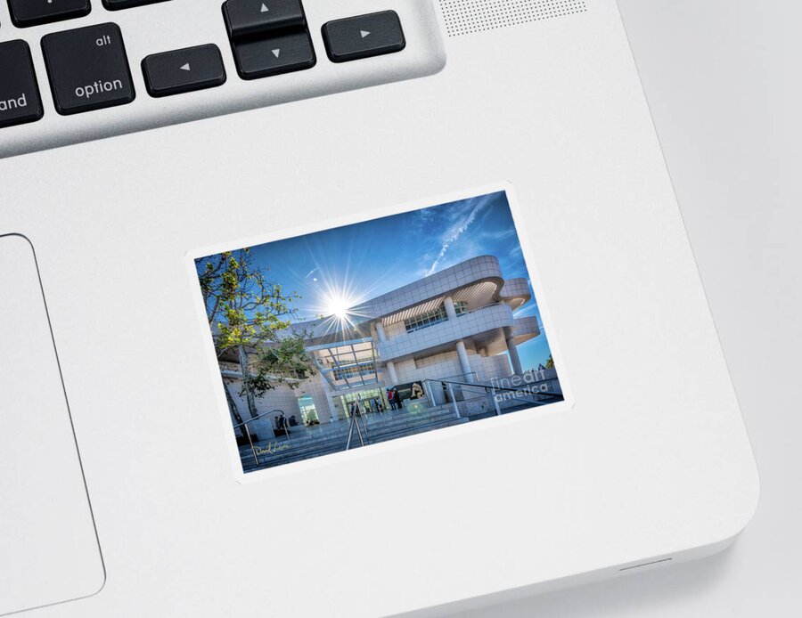 Brentwood Sticker featuring the photograph The Getty's Museum Entrance by David Levin