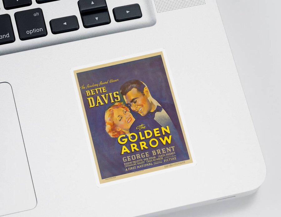 Golden Sticker featuring the mixed media ''The Golden Arrow'', 1936, movie poster by Stars on Art