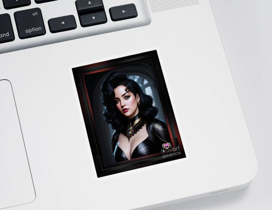 Ai Art Sticker featuring the painting The Havenshaw, Lady Oosternic Captivating AI Concept Art Portrait by Xzendor7 by Xzendor7
