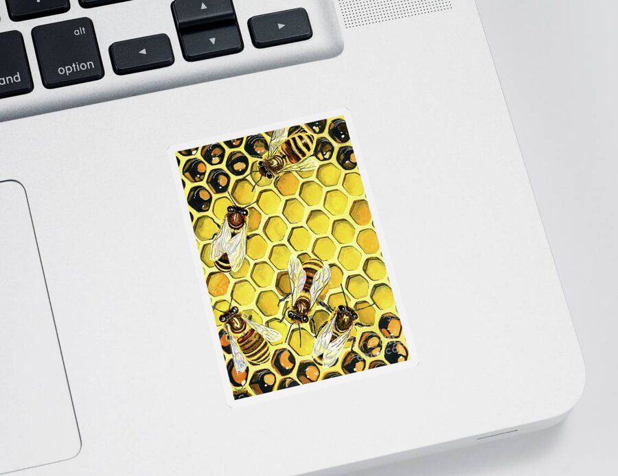 Honeybee Sticker featuring the painting The Honeybee by Antony Galbraith