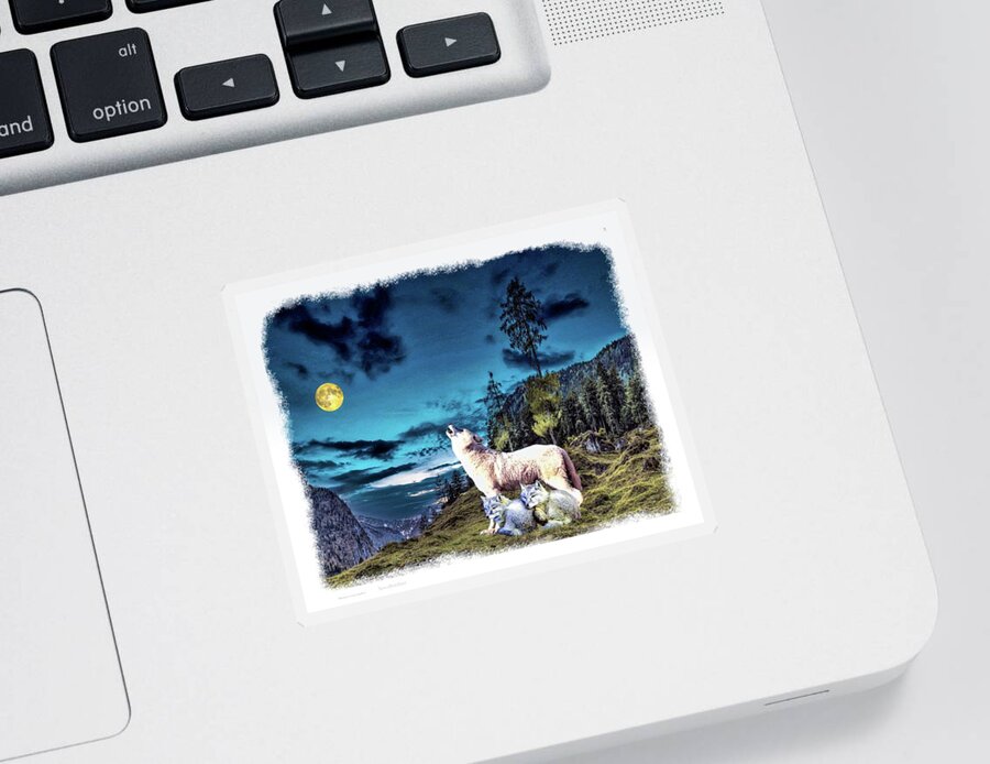 Nature Sticker featuring the digital art The Howlalujah by Norman Brule