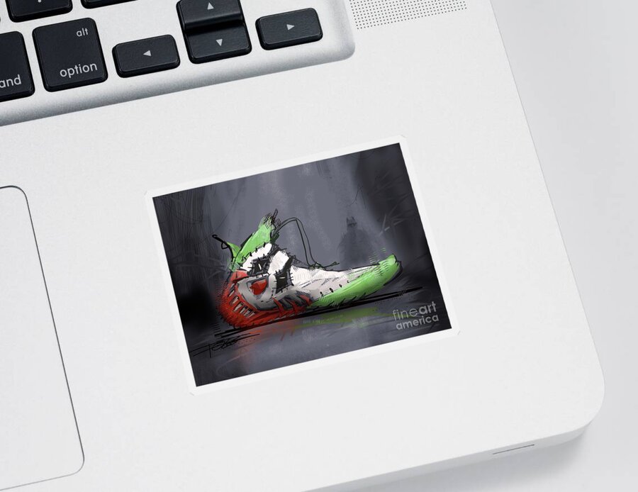 Footwear Sticker featuring the painting The Joker by Peter Fogg