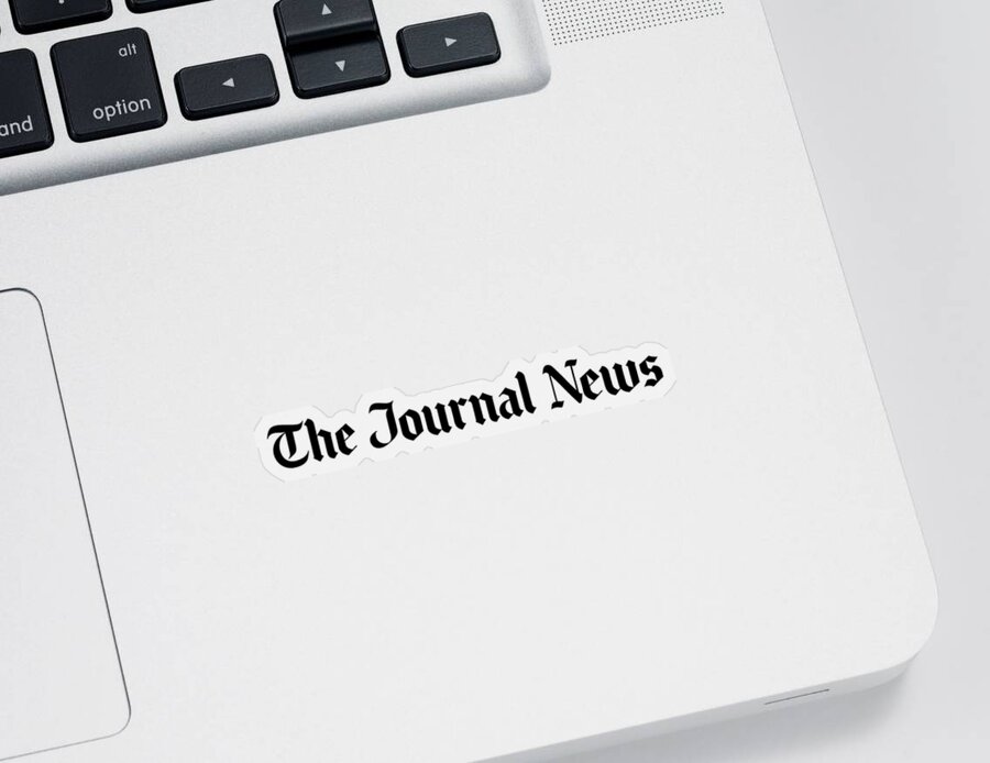 The Journal News Sticker featuring the digital art The Journal News Black Logo by Gannett Co