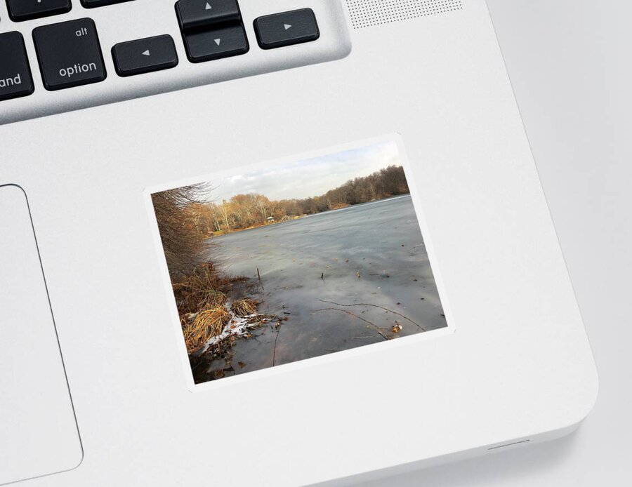  Sticker featuring the photograph The Lake in December by Judy Frisk