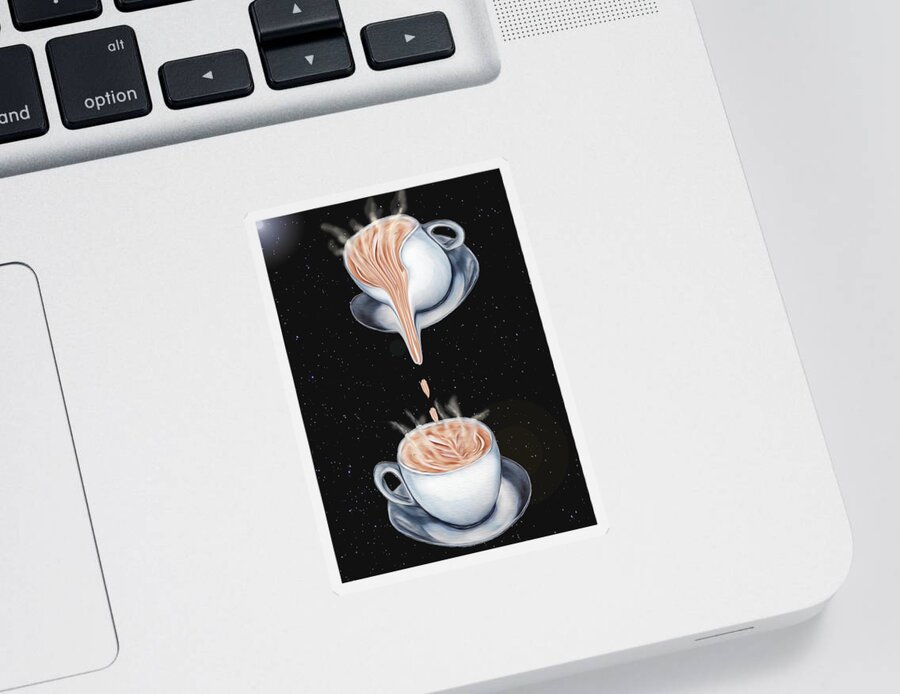 Digital Sticker featuring the digital art The Latte' Milky Way by Ronald Mills
