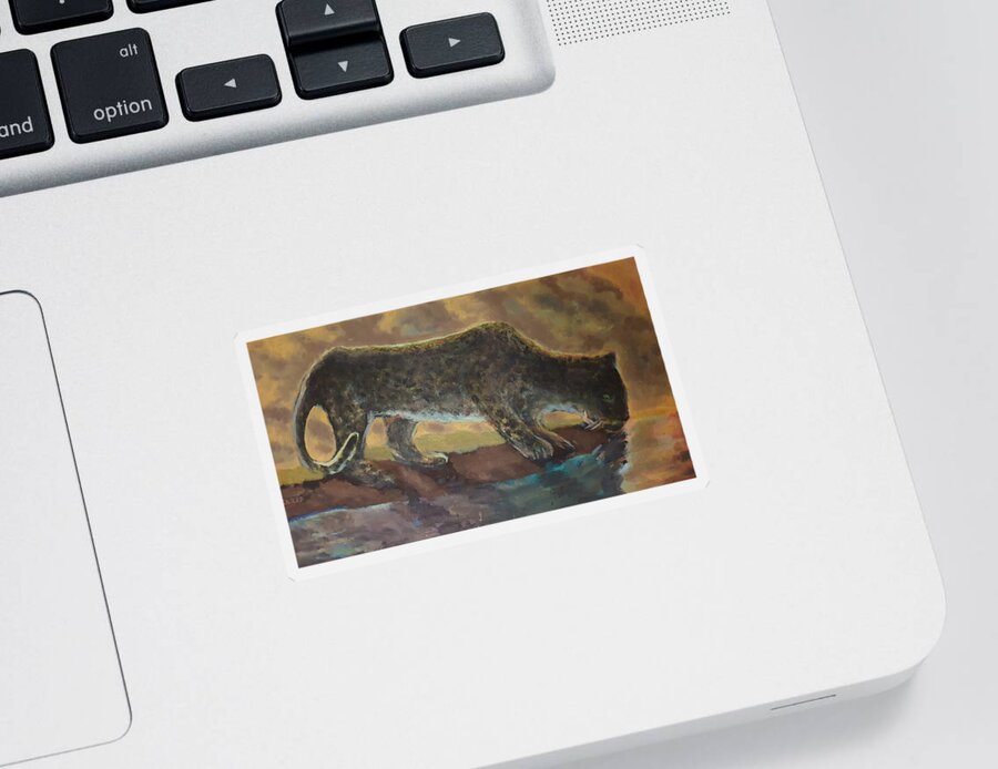 Leopard Sticker featuring the painting The Leopard by Enrico Garff