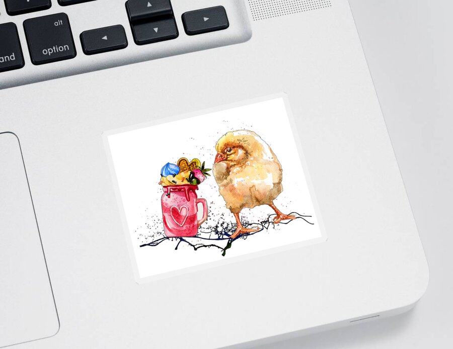 Food Sticker featuring the painting The Little Gourmand 08 by Miki De Goodaboom