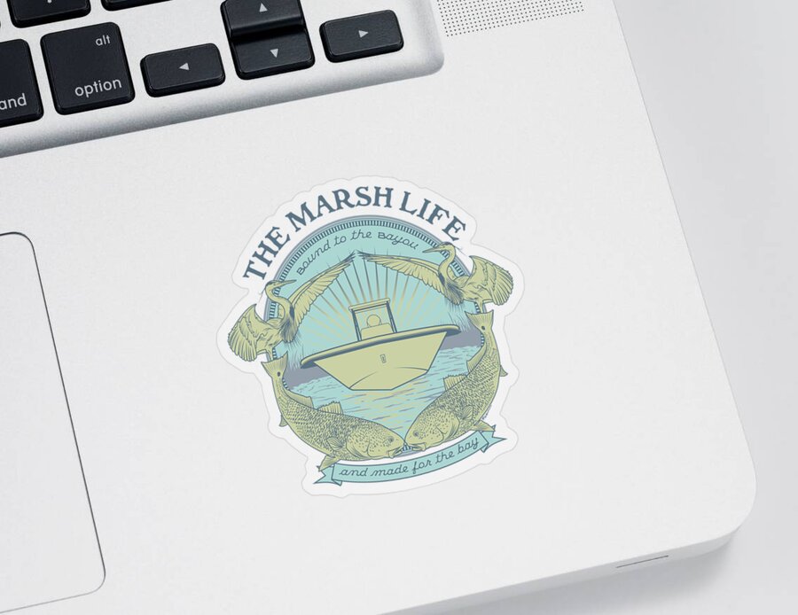 Saltwater Sticker featuring the digital art The Marsh Life by Kevin Putman