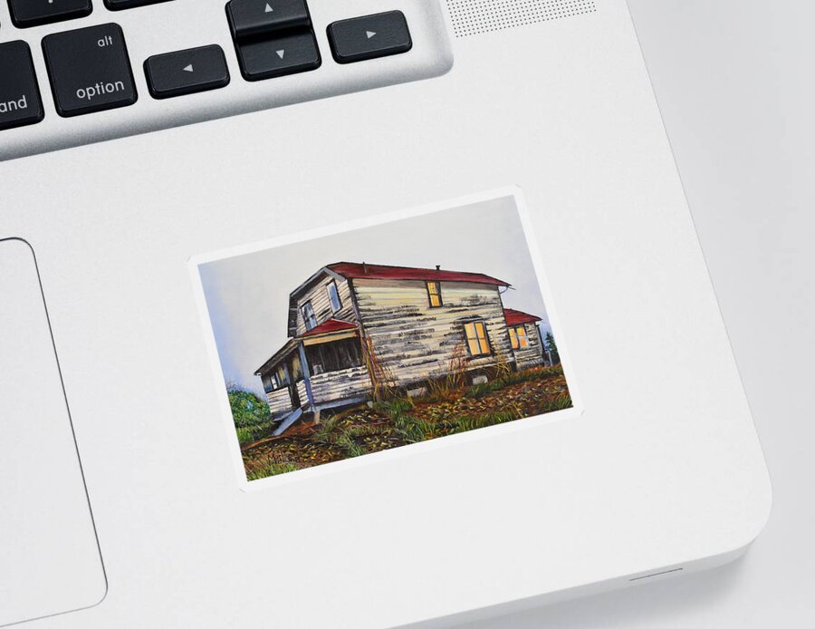 Manigotagan Sticker featuring the painting The Old Quesnel Homestead by Marilyn McNish