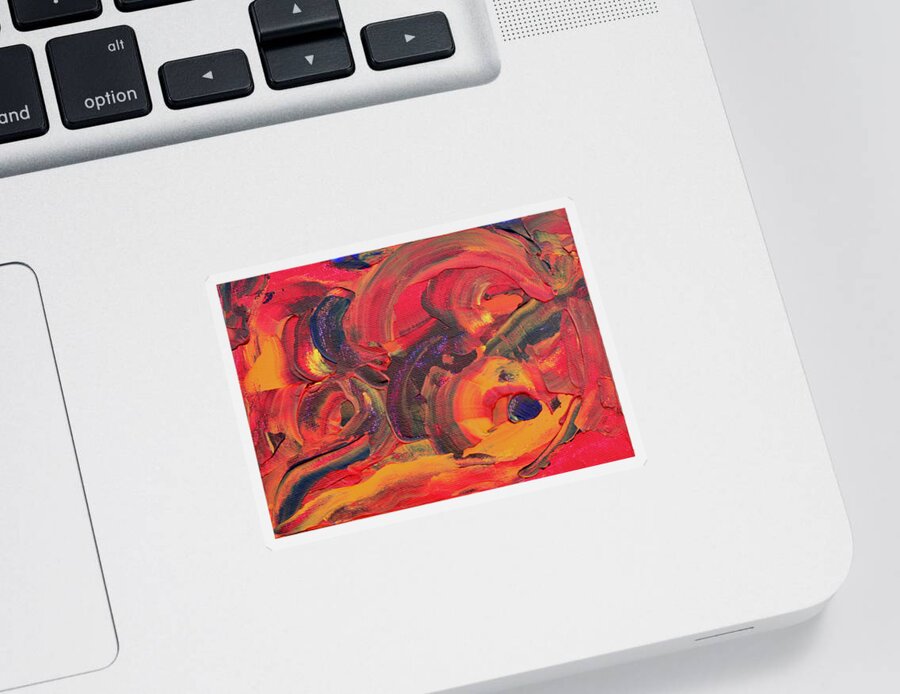 Red And Orange Sticker featuring the painting The Path 1 by Teresa Moerer