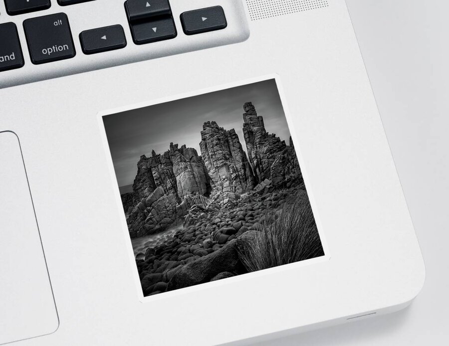 Monochrome Sticker featuring the photograph The Pinnacles by Grant Galbraith