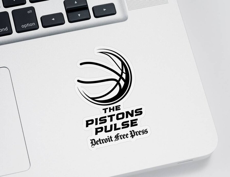 Pistons Sticker featuring the digital art The Pistons Pulse Black Logo by Gannett