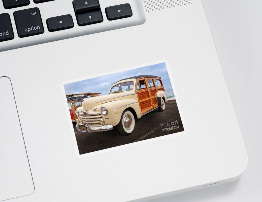 Beach Sticker featuring the photograph The Profile of a Woodie, 2 of 3 by David Levin