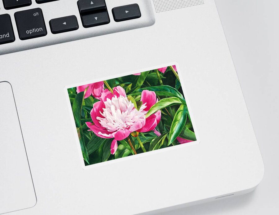 Peony Sticker featuring the painting The Queen of the Garden by Espero Art