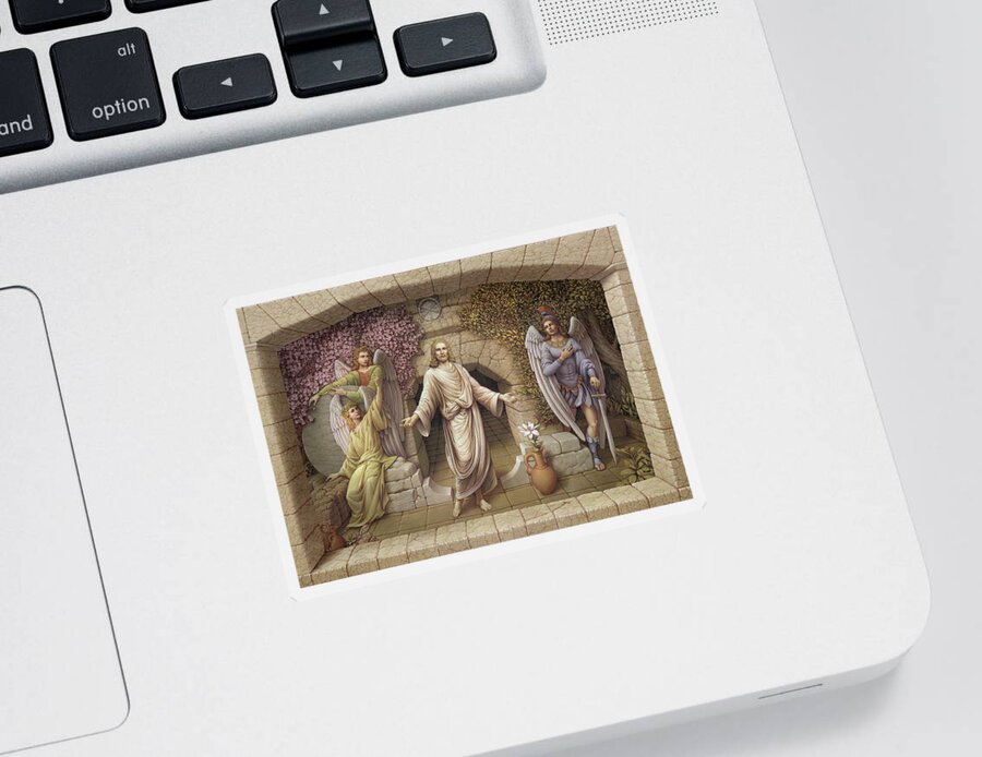 Christian Art Sticker featuring the painting The Resurrection by Kurt Wenner