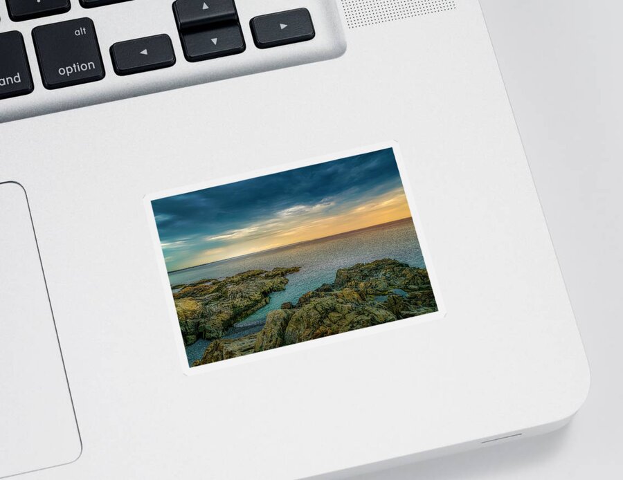Marginal Way Sticker featuring the photograph The Rock by Penny Polakoff