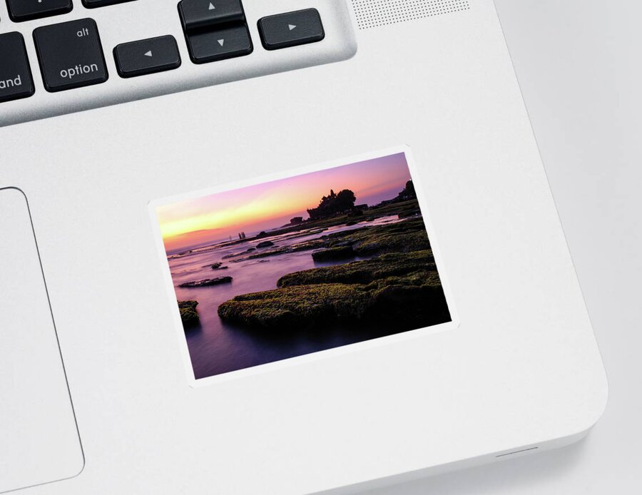 Tanah Lot Sticker featuring the photograph The Temple By The Sea - Tanah Lot Sunset, Bali by Earth And Spirit