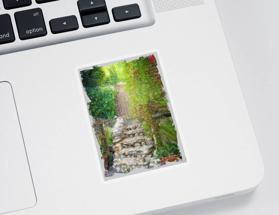 Susan Molnar Sticker featuring the photograph The Stone Stairway 2 by Susan Molnar