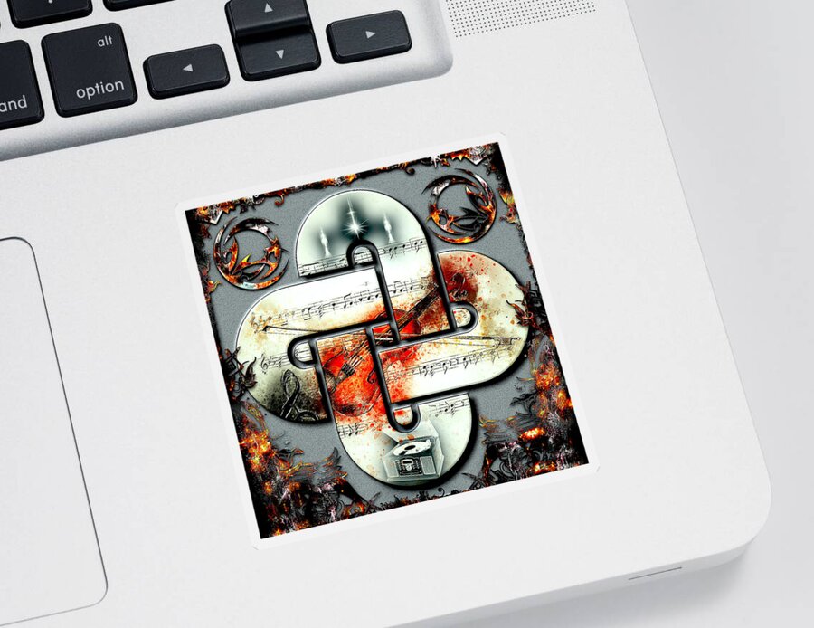 Stradivarius Sticker featuring the digital art The Stradivarius by Michael Damiani