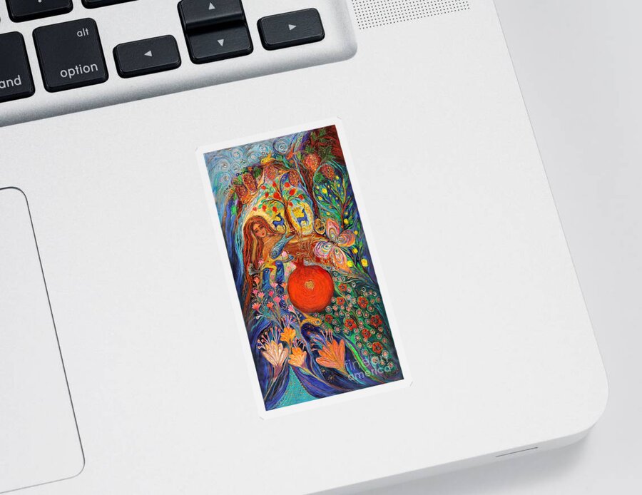 Angel Sticker featuring the painting The Tales of One Thousand and One Nights. Left Panel by Elena Kotliarker
