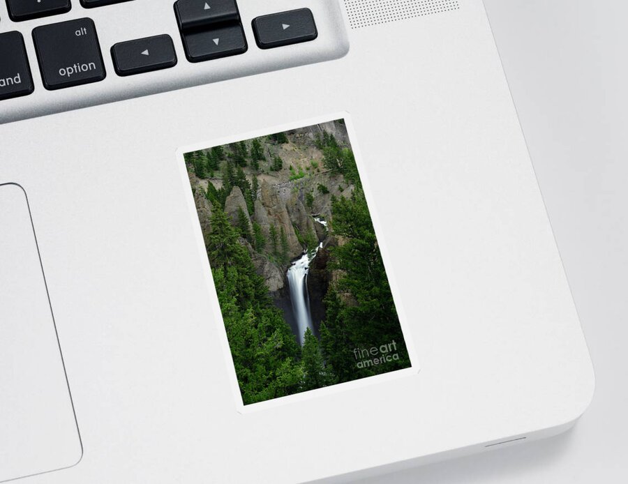 The Tower Falls Sticker featuring the photograph The Tower Falls by Amazing Action Photo Video