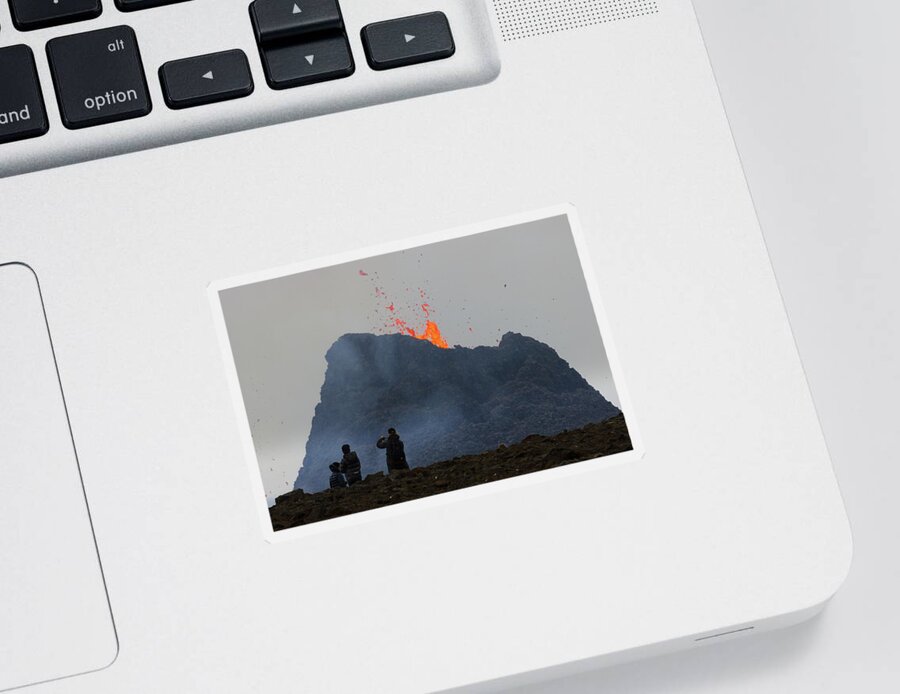 Volcano Sticker featuring the photograph The visitors by Christopher Mathews