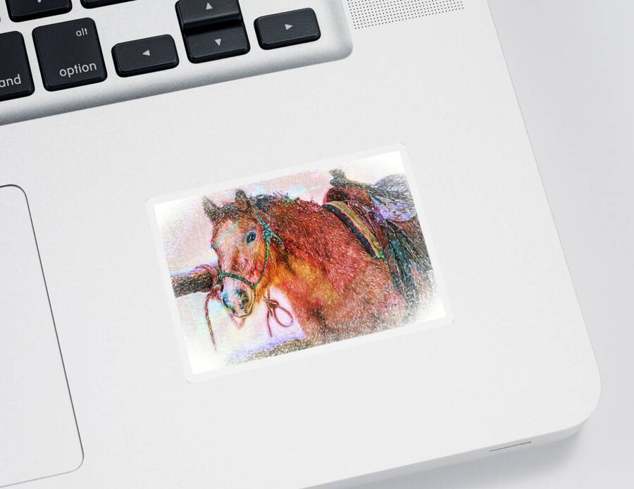 Horses Sticker featuring the photograph The Waiting Game by DB Hayes