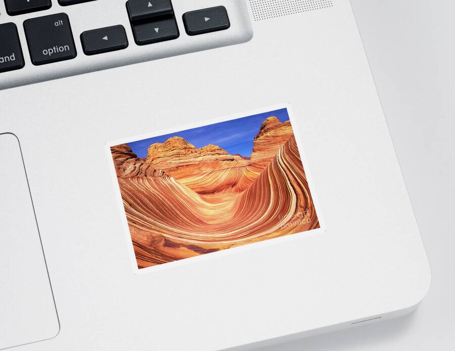 The Wave Sticker featuring the photograph The Wave, Coyote Butte, Arizona, USA by Neale And Judith Clark