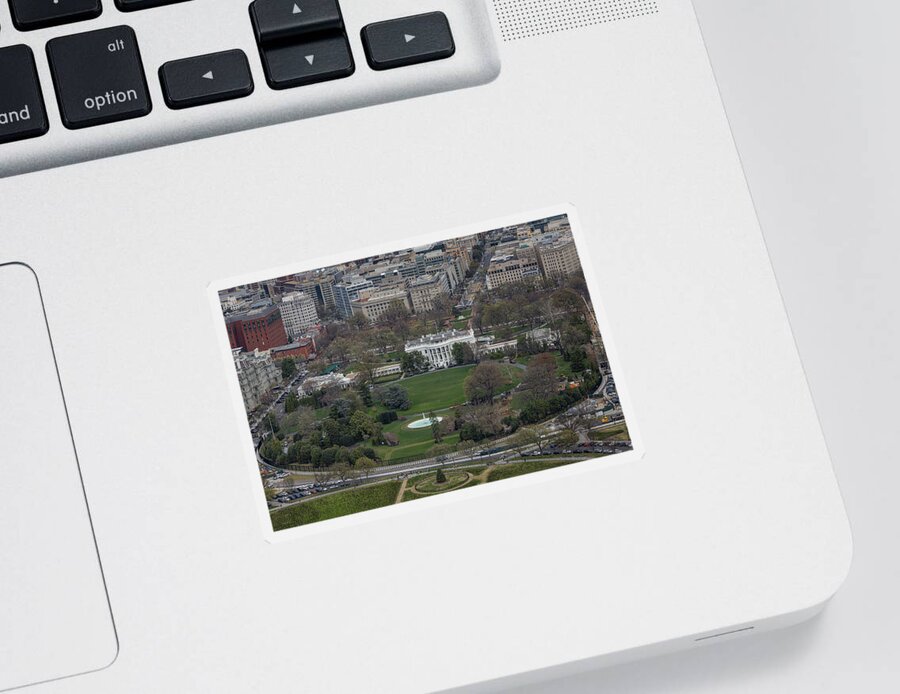 White House Sticker featuring the photograph The White House Aerial by Susan Candelario