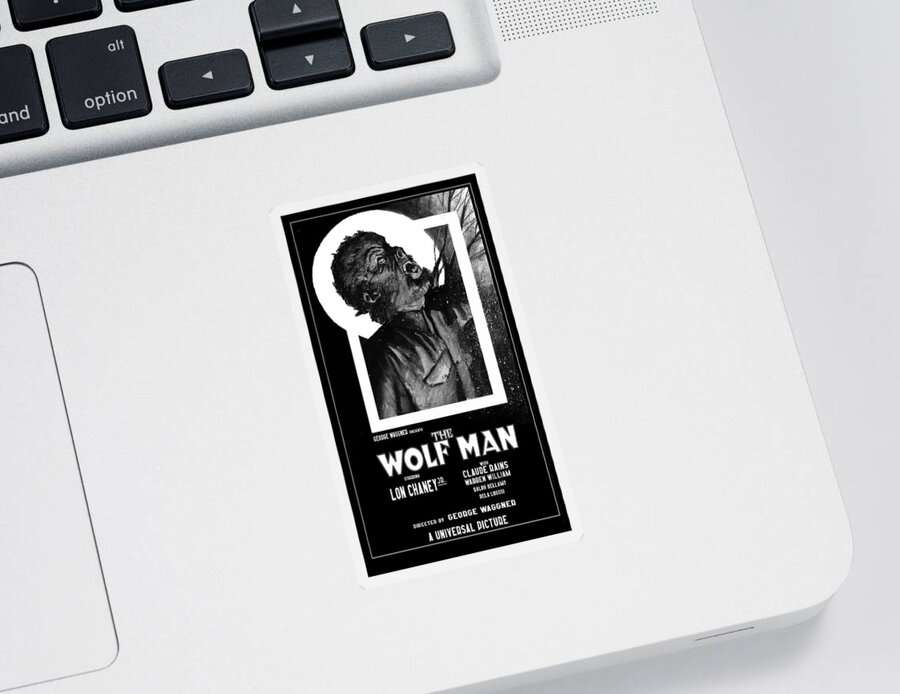 Mummy Sticker featuring the digital art The Wolf Man 1941 by Sean Parnell
