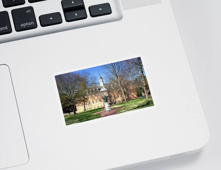 Wren Building Sticker featuring the photograph The Wren Building - Williamsburg, Virginia by Susan Rissi Tregoning