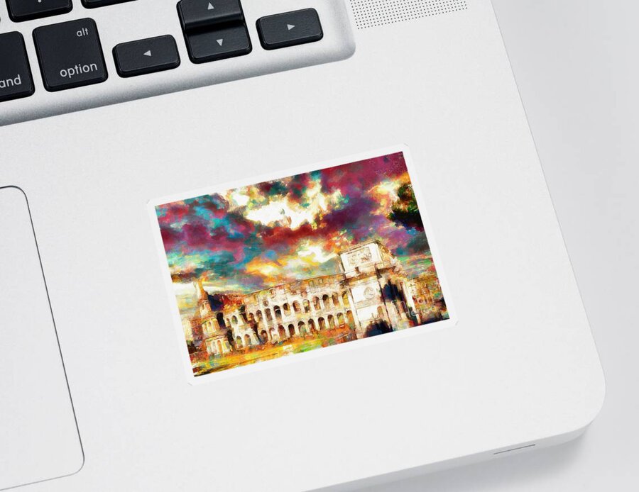 Colosseo Paint Sticker featuring the photograph This Abstract Colosseum Art Will Transform Your Space into a Reflection of Rome's Majestic Beauty. by Stefano Senise