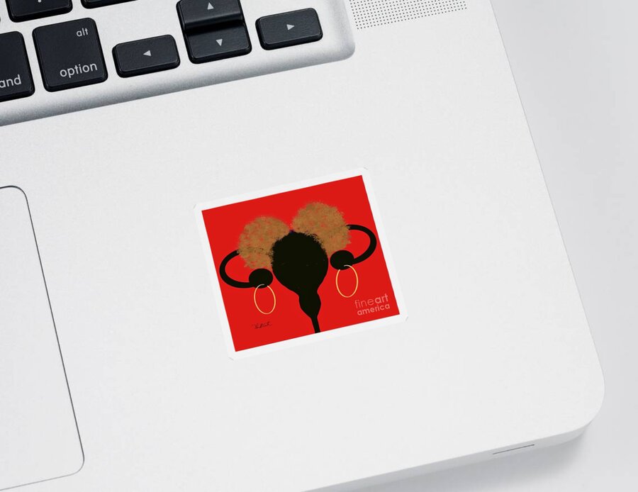 Uterus Sticker featuring the digital art This is MY uterus by D Powell-Smith