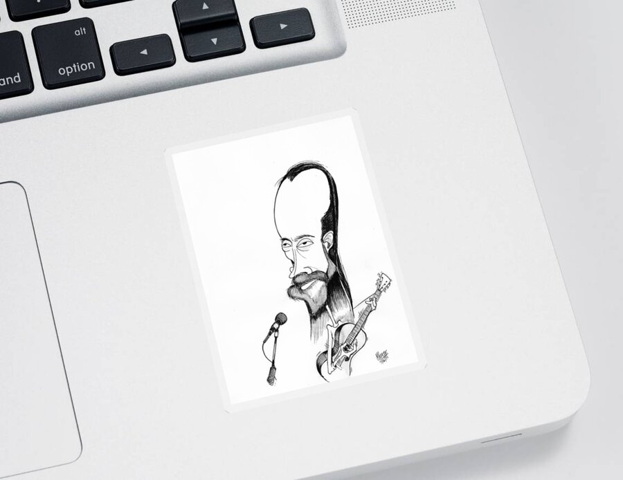 Radiohead Sticker featuring the drawing Thom Yorke by Michael Hopkins
