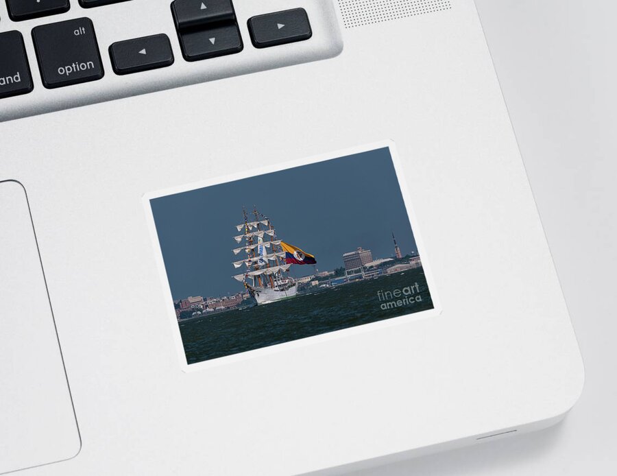 Tall Ship Sticker featuring the photograph Three Masted Barque Tall Ship by Dale Powell