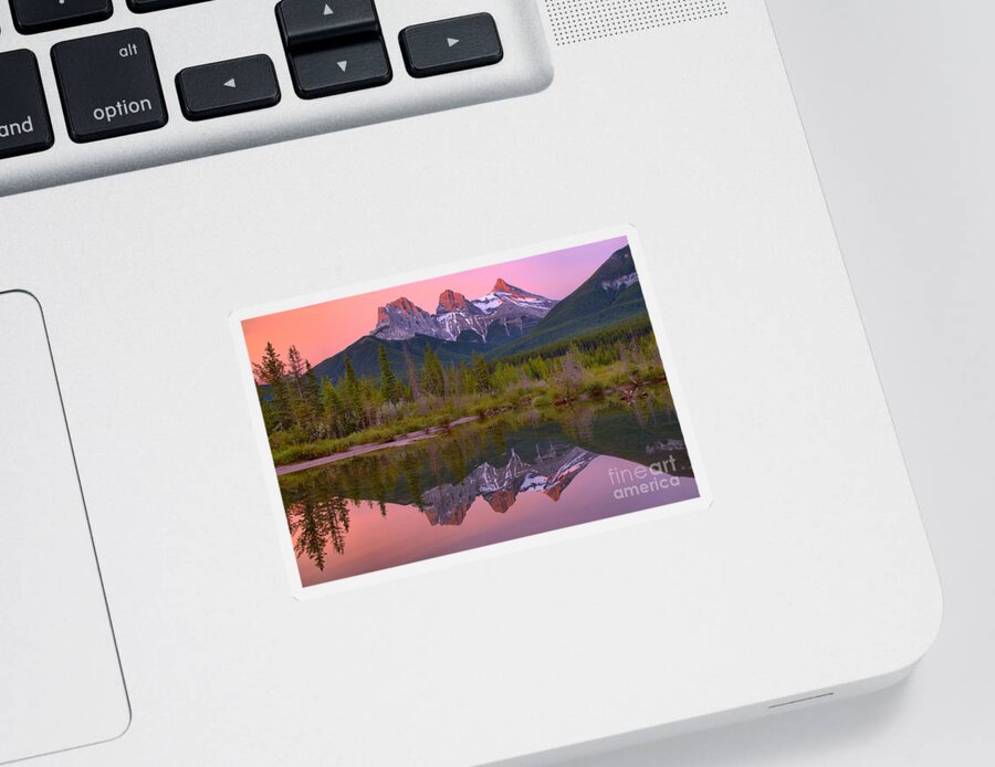 Three Sticker featuring the photograph Three Sisters Morning Colors by Adam Jewell
