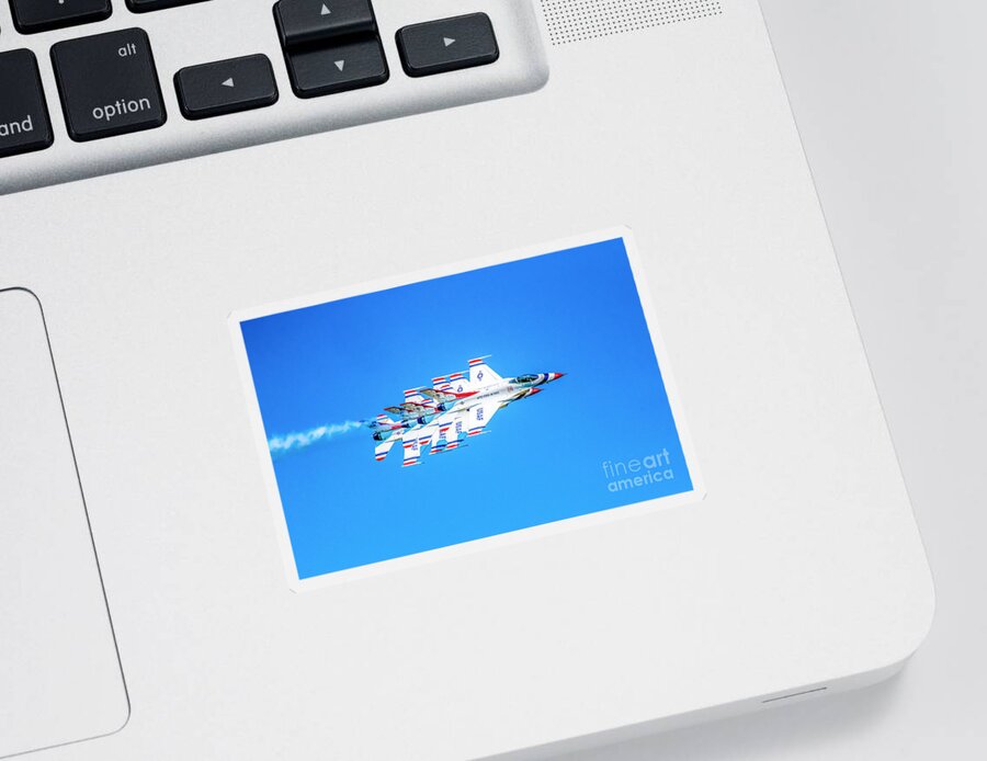 Thunderbirds Sticker featuring the photograph Thunderbirds Echelon Formation by Jeff at JSJ Photography