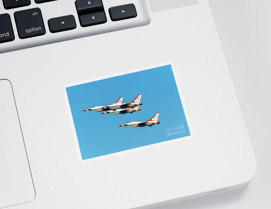 Usaf Sticker featuring the photograph Thunderbirds Gear Up Now by Jeff at JSJ Photography