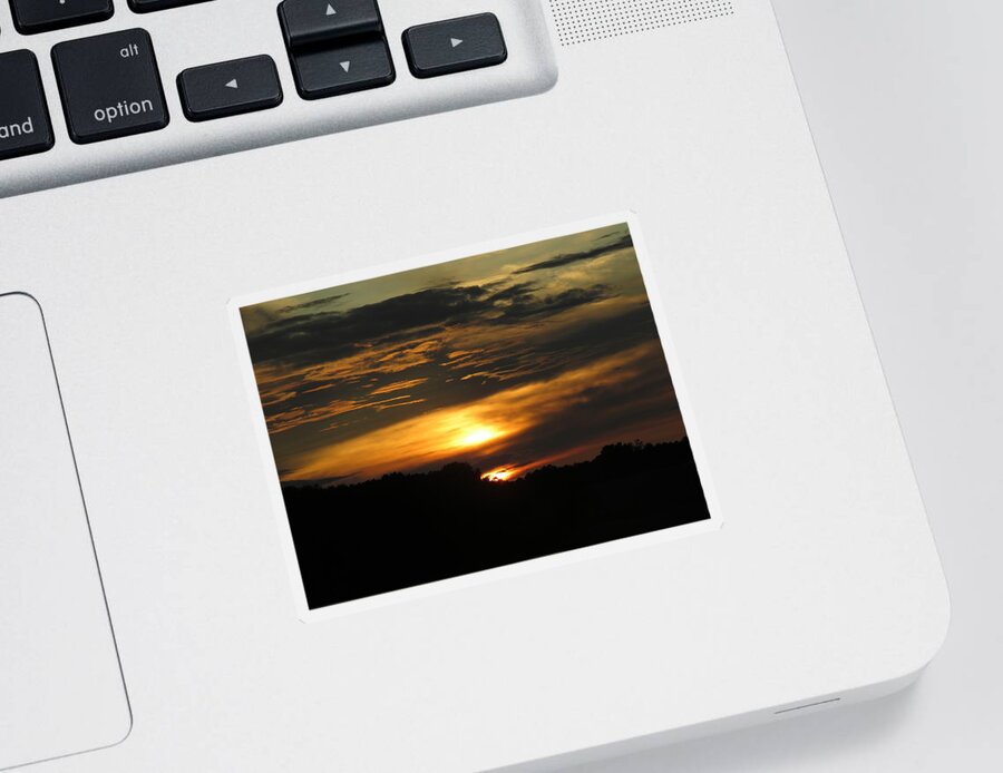 Evening Sticker featuring the photograph Tie-Dyed Lake Sunset by Ed Williams